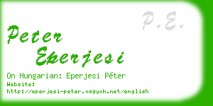 peter eperjesi business card
